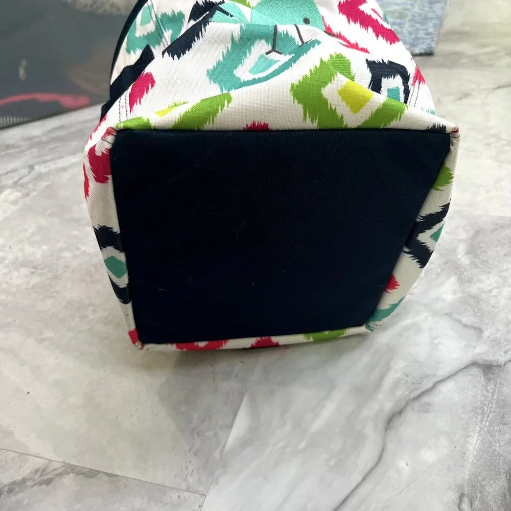 Thirty One Mini Storage‎ Bin CANDY CORNERS Print with Teal Bird Icon Accent